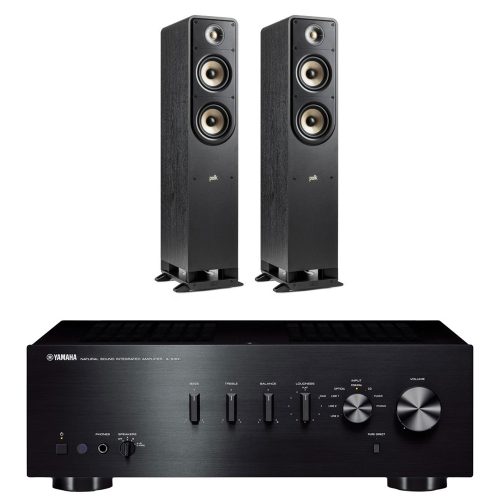 Stereo set POLK ES50 + YAMAHA A-S301, crni set