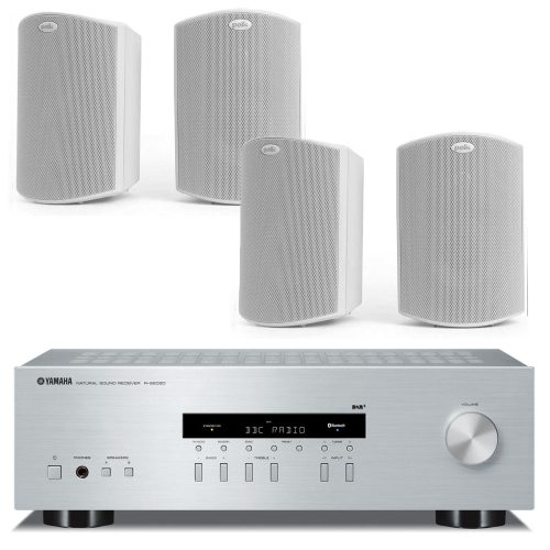 Set za ugostiteljstvo YAMAHA R-S202d + 4x POLK ATRIUM 5, bijeli zv/silver