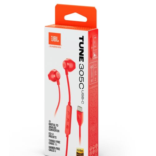 Slušalice JBL T305C, crvene