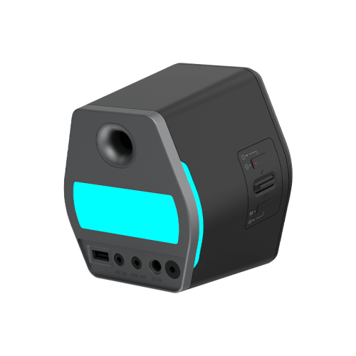 -Bass reflex kabinet -12 svjetlosnih efekata -3 moda rada: Glazba, Igra, Film -Bluetooth -USB zvučna kartica -AUX -Izlazna snaga: 16W -Frekvencijski raspon: 98Hz-20kHz