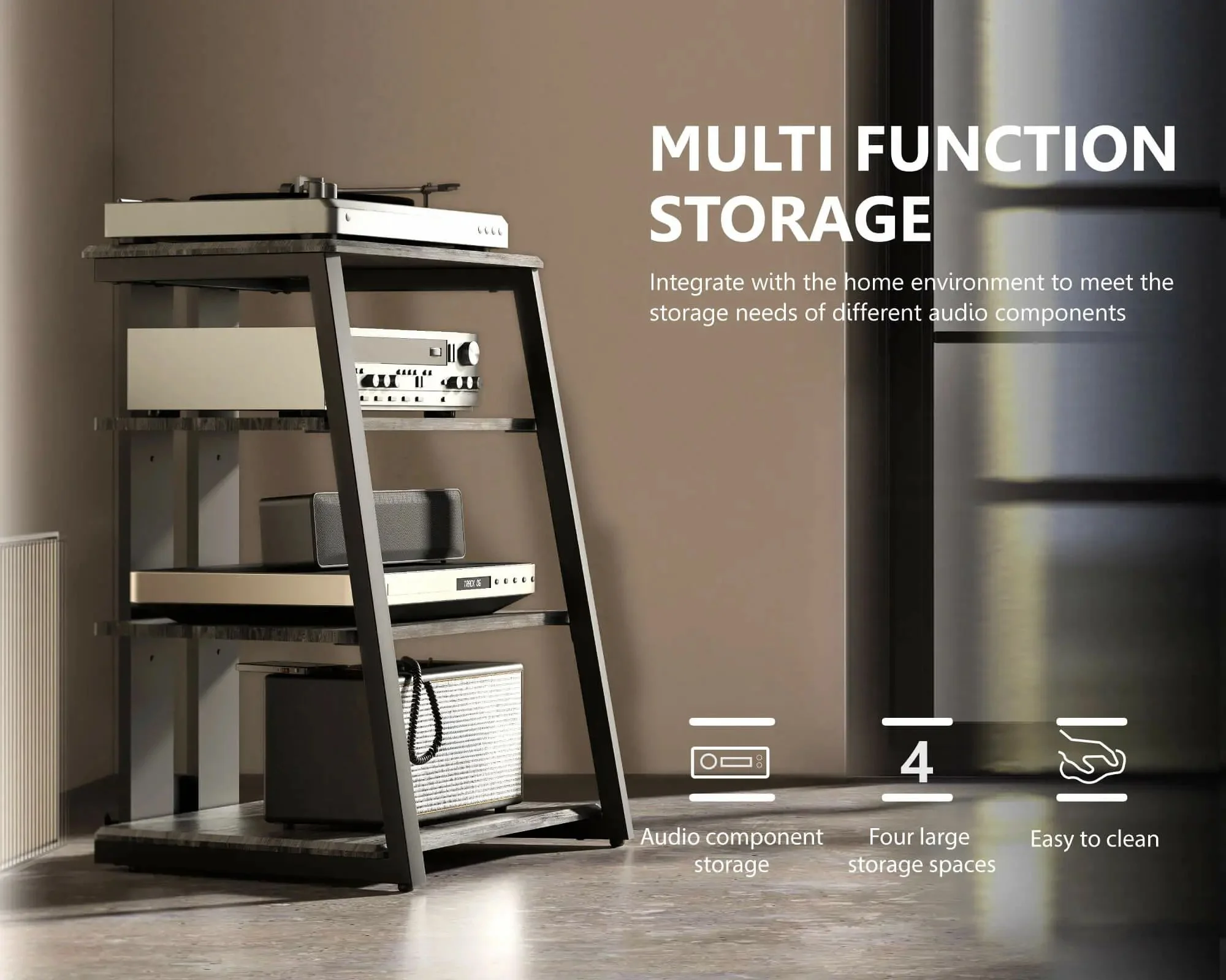 Hi-Fi polica FITUEYES Eiffel AS07, crna