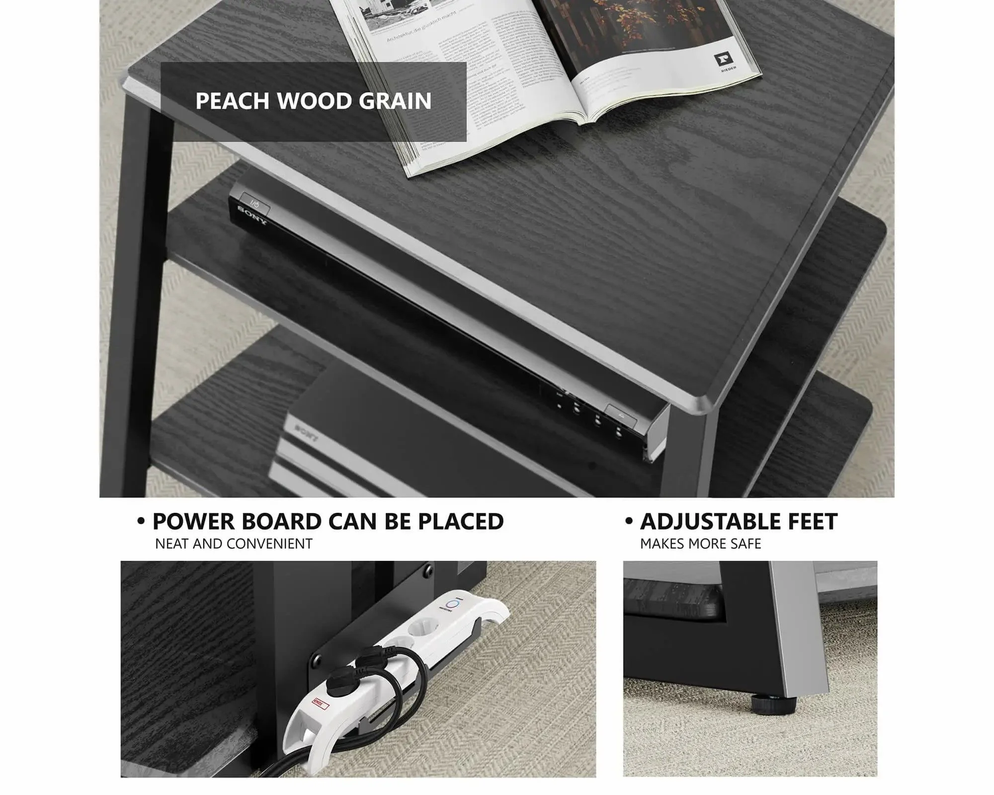 Hi-Fi polica FITUEYES Eiffel AS07, crna