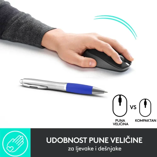 Bežični optički miš LOGITECH M190, crni