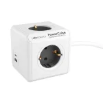 PowerCube Extended 1.5m USB A+C, sivi
