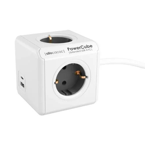 PowerCube Extended 1.5m USB A+C, sivi