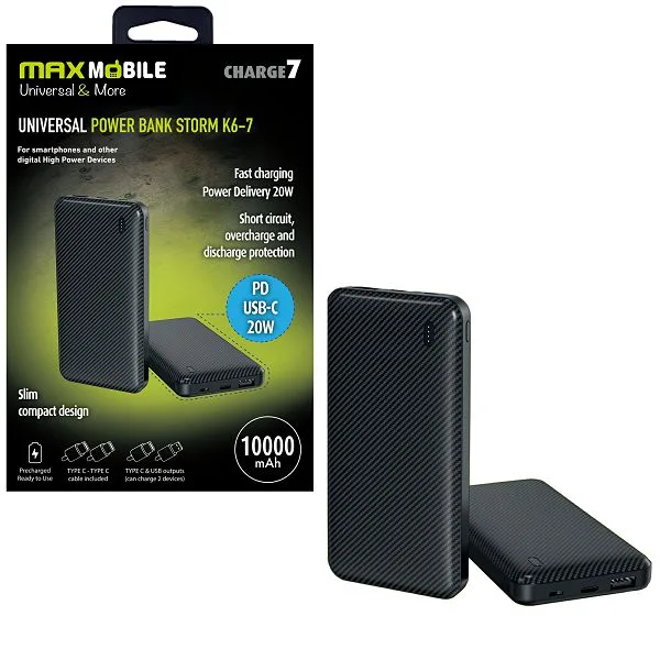 Prijenosni punjač MAXMOBILE K6-7, 10.000mAh, 20W