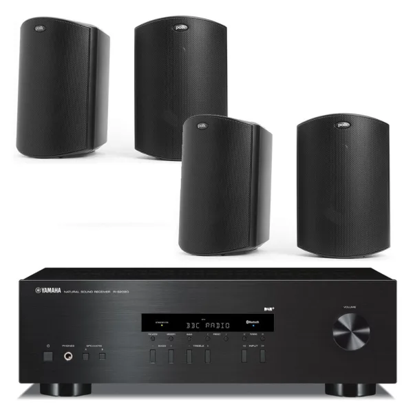 Set za ugostiteljstvo YAMAHA R-S202d + 4x POLK ATRIUM 4, crni