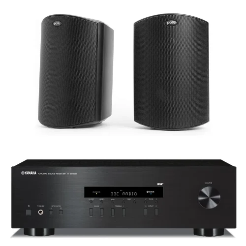 Set za ugostiteljstvo YAMAHA R-S202d + 2x POLK ATRIUM 4, crni