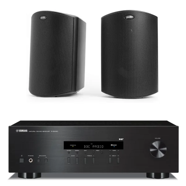 Set za ugostiteljstvo YAMAHA R-S202d + 2x POLK ATRIUM 4, crni