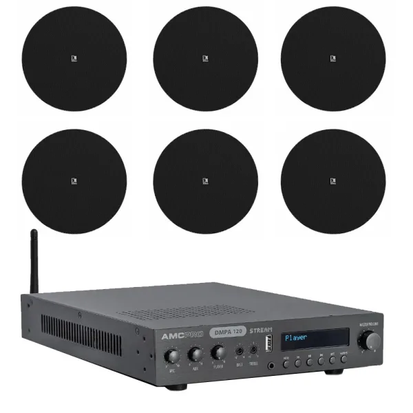 100V sistem AMC DMPA 120 + AUDAC CENA 812B